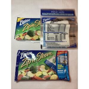 Ziploc Zip‎ N Steam Medium Bags Microwave Steam - 1 New And 1 Partially Used
